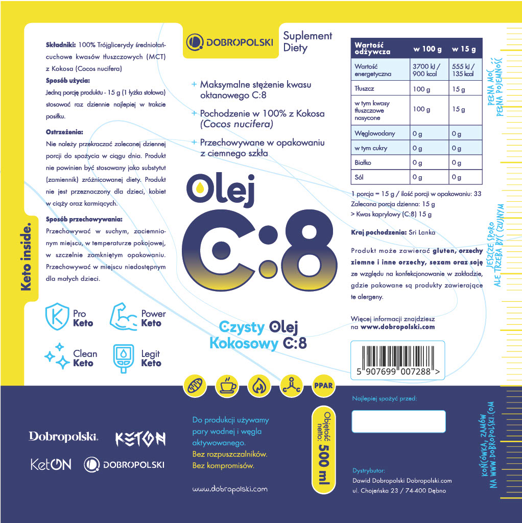 etykieta olej C8 MCT