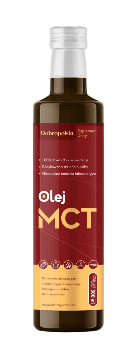 olej mct w szklanej butelce 500 ml